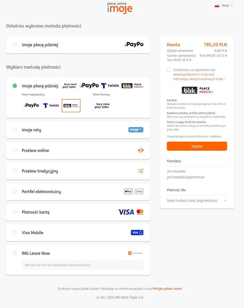 Limity przelewów BLIK na telefon